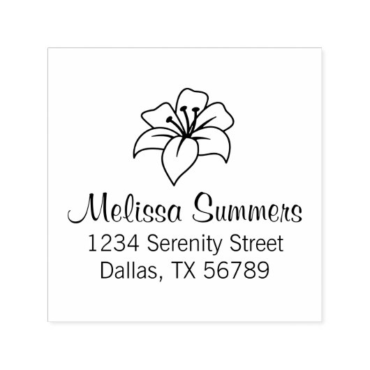 Adres exotische Lily Flower Zelfinktende Stempel (Design)