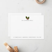 Adres familie Holiday Holly Notitiekaartje (Voorkant / Achterkant in situ)