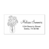 Adres Floral Daisies Mason Jar Rubberstempel (Afrduk)
