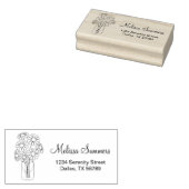 Adres Floral Daisies Mason Jar Rubberstempel (Gestempeld)