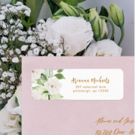  adres Floral en Greenery Return Etiket