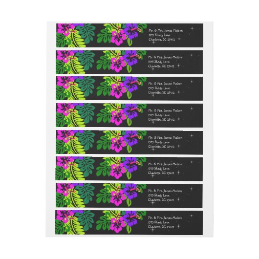 Adres Floral Print Adreslabel Wikkel (Vel)