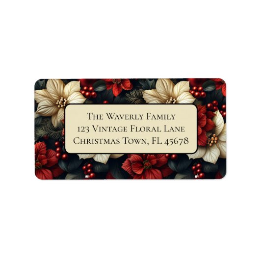  adres Floral Return Etiket (Voorkant)