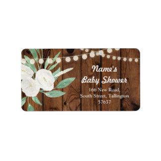Adres Floral Wood Lights Etiketten Schattige Baby