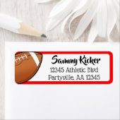 Adres football rood en zwart etiket (Insitu)