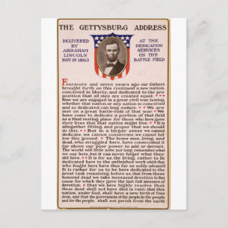 Adres Gettysburg: Abraham Lincoln 1863 Briefkaart
