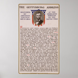Adres Gettysburg: Abraham Lincoln 1863 Poster