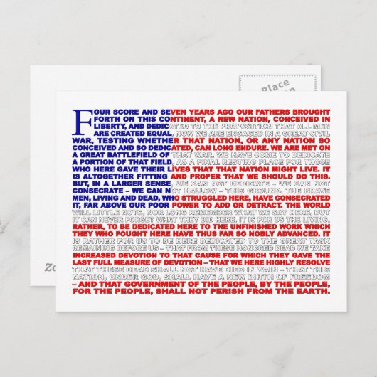 Adres Gettysburg Briefkaart (Voorkant / Achterkant)