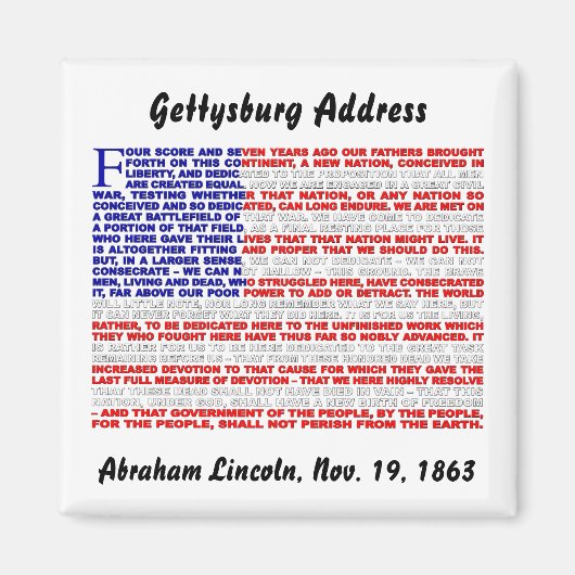 Adres Gettysburg Magneet (Voorkant)