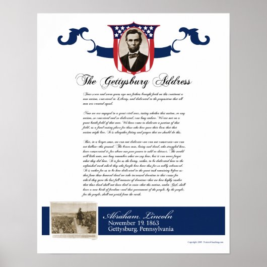 Adres Gettysburg Poster (Voorkant)