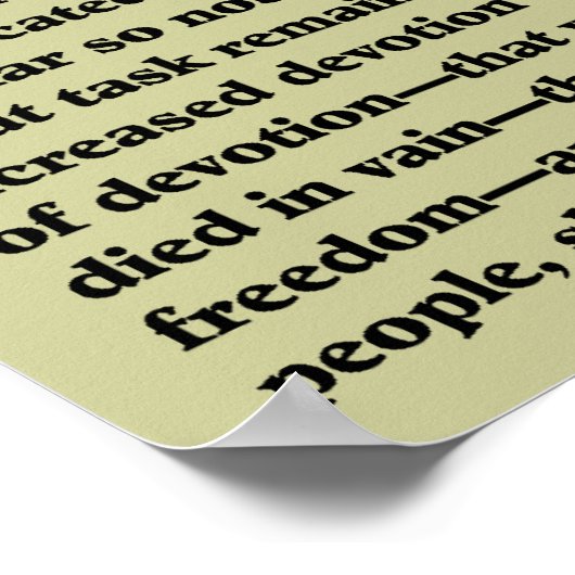 Adres Gettysburg Poster (Hoek)