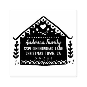 Adres Gingerbrood Rubberstempel