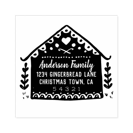Adres Gingerbrood Rubberstempel (Afrduk)