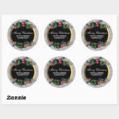 Adres Glittery Silver en Gold Family Ronde Sticker (Vel)
