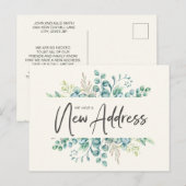 Adres Groene Eucalyptus Leaves Elegant wijzigen Briefkaart (Voorkant / Achterkant)