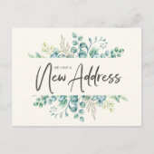 Adres Groene Eucalyptus Leaves Elegant wijzigen Briefkaart (Voorkant)