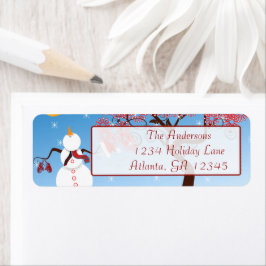 Adres groot groots Star Snowman Etiket