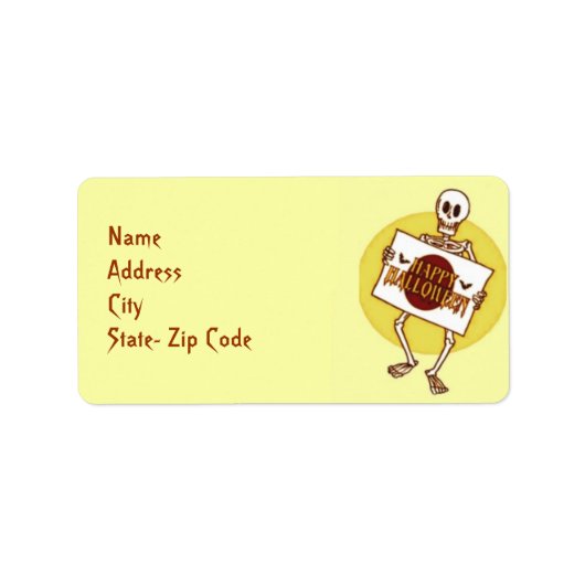 Adres Halloween Skeleton Label (Voorkant)