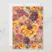 Adres Herfst herfst Burgundy Oranje Floral Aankondiging (Achterkant)