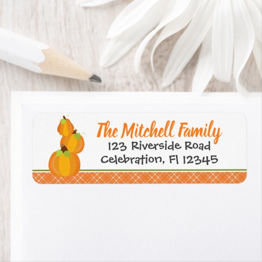 Adres Herfst pomkin Stack Etiket (Insitu)