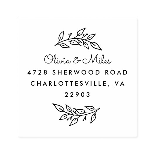 Adres herfsttakken rubberstempel (Afrduk)