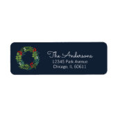Adres holly and Greenery Holiday Etiket (Voorkant)