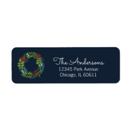 Adres holly and Greenery Holiday Etiket