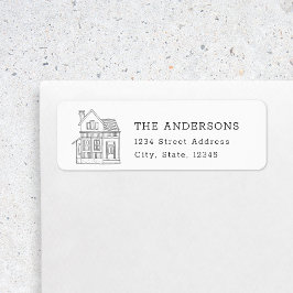 Adres huisportret familienaam etiket