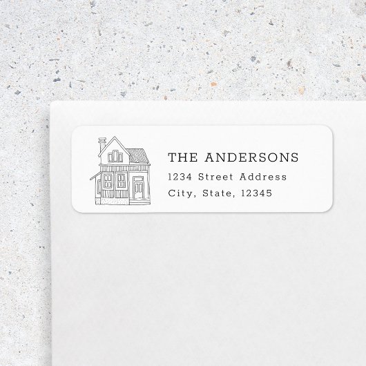 Adres huisportret familienaam etiket