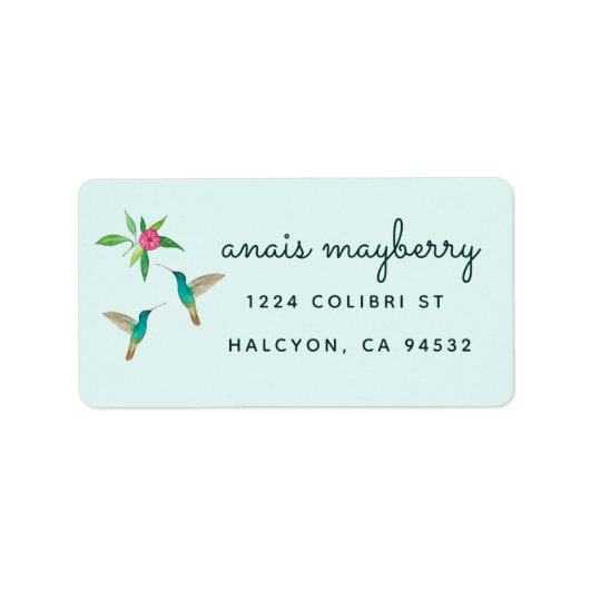 Adres Hummingbird Label (Voorkant)