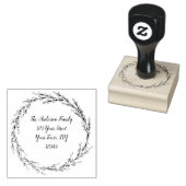 Adres in zwarte krans rubberstempel (Gestempeld)