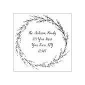 Adres in zwarte krans rubberstempel (Afrduk)