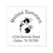 Adres Japanse Koi Fish and Water Lily Arch Zelfinktende Stempel (Design)