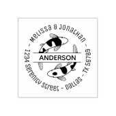 Adres Japanse Koi Fish Couple Rubberstempel (Afrduk)