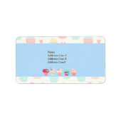 Adres Kawaii Cute Pastel Bakery Label (Voorkant)