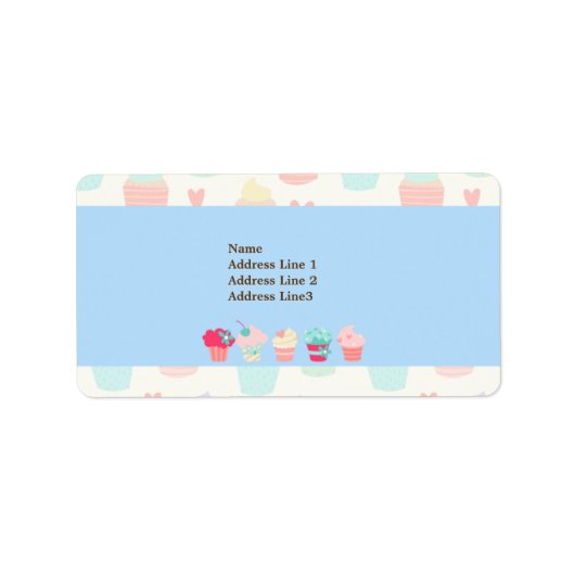 Adres Kawaii Cute Pastel Bakery Label (Voorkant)