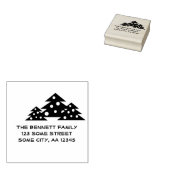 Adres kerstboomfamilie rubberstempel (Gestempeld)