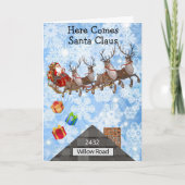 Adres kerstkerstkerstman in het kinderhuis feestdagen kaart (Voorkant)