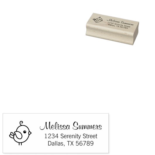 Adres kleine Cartoon Rubberstempel (Gestempeld)