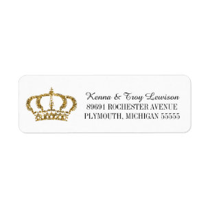 Adres kleine prins of prinses Crown Return Etiket
