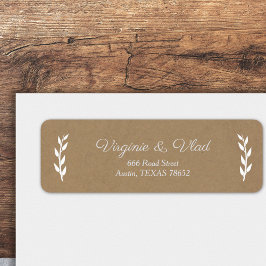 Adres Kraft & Rustic Wedding Return-label Etiket