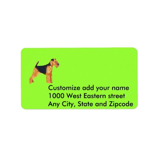 Adres Label - Airedale Terrier (Voorkant)