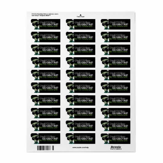 Adres Label Alien Frankenstein Black Olive Green (Full Sheet)