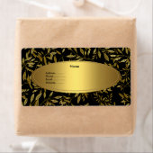 Adres Label Black Gold Floral (Insitu)