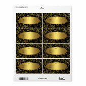 Adres Label Black Gold Floral (Full Sheet)
