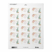 Adres Label Boho Cactus Pink Floral Baby shower (Full Sheet)