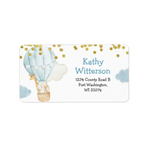 Adres Label Hot Air ballondierentuin Baby shower