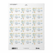Adres Label Hot Air ballondierentuin Baby shower (Full Sheet)