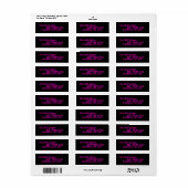 Adres Label Midnight Black, Hot Pink (Full Sheet)