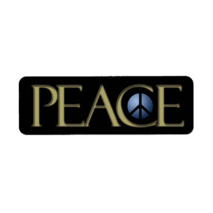 Adres Label Peace Sign, Zwart, Aanpassen